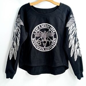 Boy London Bird Silver Graphic Black Sweatshirt‎